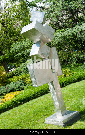 Cubi XI by David Smith, in the National Gallery of Art Sculpture Garden in Washington DC, USA Stock Photo