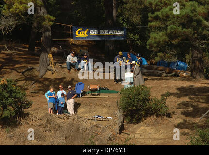 Nov 04, 2006; Berkeley, CA, USA; Arriving three hours before game time, Cal Bear fans sit atop Tightwad Hill before the start of the California Golden Bears vs. UCLA Bruins game at Memorial Stadium. Future planned stadium renovations will block the view of hundreds of fans that use the hill to watch the game. tradition. Mandatory Credit: Photo by Jose Carlos Fajardo/Oakland Tribune Stock Photo