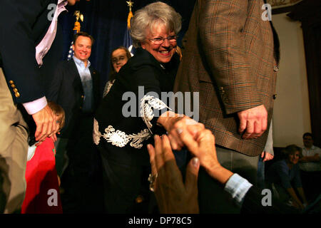 Nov 07, 2006; Austin, TX, USA; CAROLE KEETON STRAYHORN acknowledges a supporter in the crowd after she conceded the Governor's election Tuesday, November 7, 2006 at the Driskill Hotel in Austin. The Democratic Party has won control of the House of Representatives in the US mid-term elections. The White House conceded the Democrats had picked up the 15 net seats needed to wrest powe Stock Photo