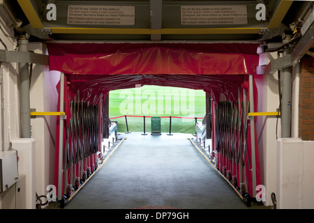 Old Trafford, home of Manchester United Football Club, Manchester, England, UK.; view of players tunnel.