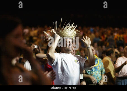 Nov 14, 2006; West Palm Beach, FL, USA; Parrotheads get pepped up moments before Buffett takes stage at Tuesday night's concert at Sound Advice Amphitheater.  Mandatory Credit: Photo by Eliza Gutierrez/Palm Beach Post/ZUMA Press. (©) Copyright 2006 by Palm Beach Post Stock Photo