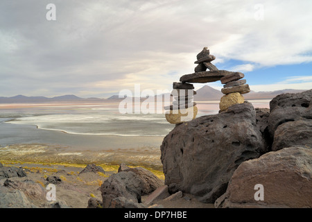 stone formation in the laguna colorada near salar uyuni, Bolivia Stock Photo