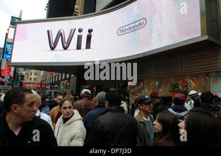 Nov 18, 2006; MANHATTAN, NEW YORK, USA; Hundreds of video game enthusiasts stand on line at the Toys 'R' Us store in Times Square to purchase the new Nintendo Wii game console that goes on sale at midnight tonight.  Mandatory Credit: Photo by Bryan Smith/ZUMA Press. (©) Copyright 2006 by Bryan Smith Stock Photo