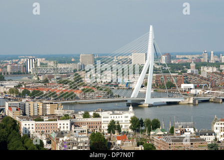 The erasmus bridge in the city of Rotterdam Stock Photo