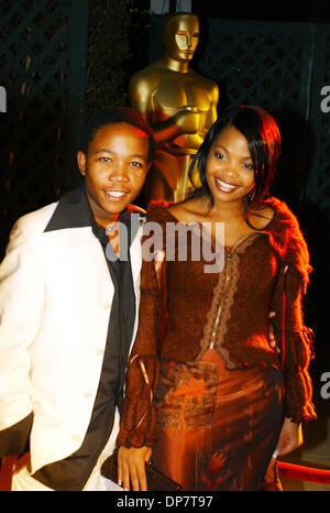 Mar 03, 2006; Pacific Palisades, CA, USA; Actors PRESLEY CHWENEYAGAE and Actress TERRY PHETO of 'Tsotsi', arrives for a reception with the five Academy Award-nominated directors of the Foreign Language Film Award category, Friday, March 3, 2006 at the Academy Of Motion Picture Arts & Science, Beverly Hills, California. Mandatory Credit: Photo by Rich Schmitt/ZUMA Press. (©) Copyrig Stock Photo