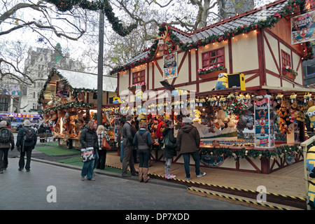 Stall in the Christmas market/fair in Leicester Square (2013) in central London, UK. Stock Photo