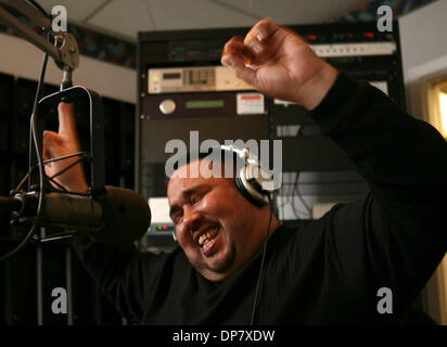 Nov 21, 2006; Minneapolis, MN, USA; Eddie 'El Mozkito' Cruz behind the microphone during his show earlier this month.  Mandatory Credit: Photo by Jeff Wheeler/Minneapolis Star Tribune/ZUMA Press. (©) Copyright 2006 by Minneapolis Star Tribune Stock Photo