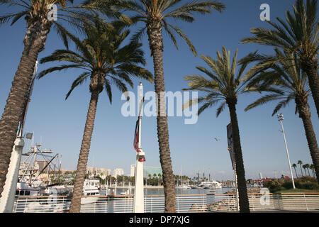 Nov 26, 2006; Long Beach, CA, USA; Rainbow Harbor and Rainbow Marina are located next to the Aquarium of the Pacific, and has 87 slips for commercial and recreational vessels. It also features a 200-foot long dock for day guests. Rainbow Harbor has 12, 150-foot docks for commercial vessels. Shoreline Village overlooks Rainbow Marina with arcades and restaurants for the whole family Stock Photo