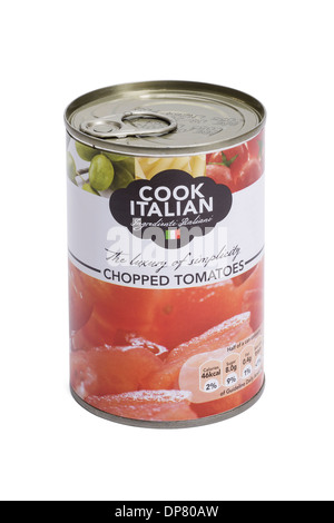 Tin of chopped tomatoes Stock Photo