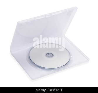 Blank disc inside a plain DVD case Stock Photo