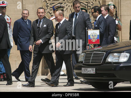 President Vladimir Putin and the King of Marocco Muhammed the 6th. President Vladimir Putin is the first Russian leader to visit Marocco.While the visit Putin will try to deepen trade ties and soothe concerns in Rabat about a massive arms deal between Moscow and Algeria.    (Credit Image: © PhotoXpress/ZUMA Press) RESTRICTIONS: North and South America Rights ONLY! Stock Photo