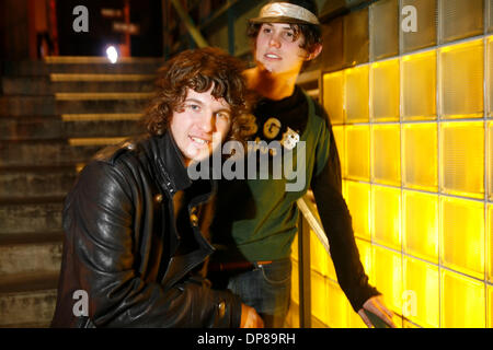 Oct 22, 2006 - New York, New York, USA - LUKE PRITCHARD and PAUL GARRED (in the hat) of the Kooks at Lure fish bar in Soho. (Credit Image: © Aviv Small/ZUMA Press) Stock Photo