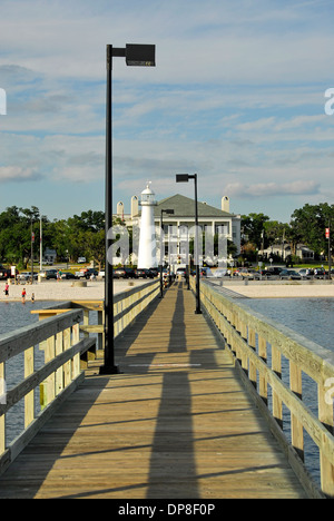 Biloxi Lighthouse in front of Biloxi Visitors Center, Biloxi, Mississippi Stock Photo