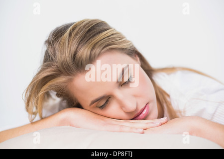 Gorgeous model sleeping on cosy bed Stock Photo