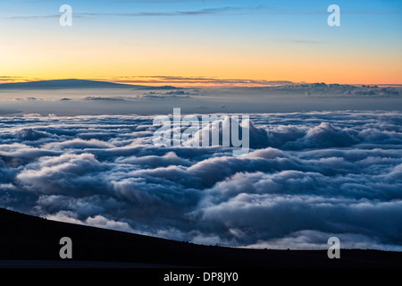 Sunrise from the summit of Haleakala Volcano in Maui, Hawaii. Stock Photo