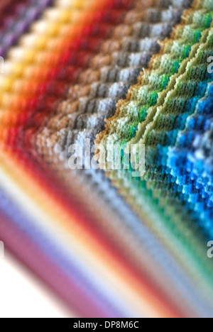 Coloured material swatches Stock Photo