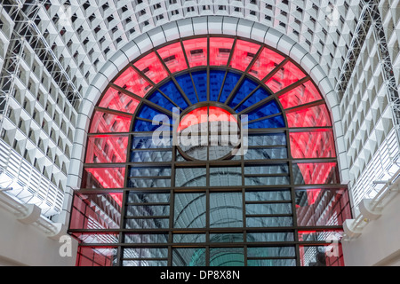 Red, white and blue arched roof of the The Bentall Centre, shopping mall - Kingston upon Thames, Greater London Stock Photo