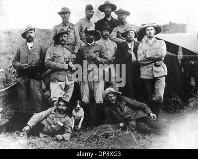 German officers who volunteered to fight for the Boers. Great Britain felt constricted in their plans to expand their colonial empire 'from the Cape to Cairo', because of the strict aliens acts as well as the denial of full civil rights for British and other foreigners in the Boer republics of Orange Free State and South African republic. This conflict resulted in the Second Boer War that started in 1899, and the British occupied the Boer republics in 1900. During the following guerilla war Great Britain sent the wives and children of the guerillas into concentration camps, in order to break t Stock Photo