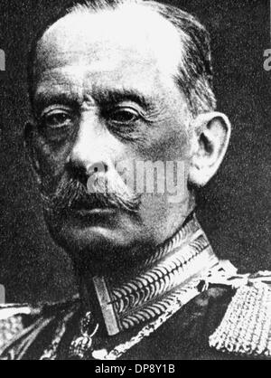 Prussian general field marshal Alfred Graf von Schlieffen in a contemporary picture. He developed the 'Schlieffenplan' in 1905, which provided the rapid destruction of the French armed forces in the case of a two front war and afterwards the fight against Russia in the East. Alfred Graf von Schlieffen was born on the 28th of February in 1833 in Berlin and died there on the 4th of January in 1913. Stock Photo