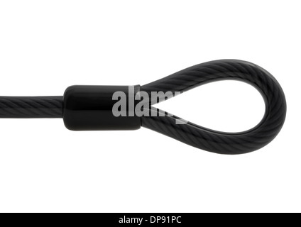 Bicycle cable lock on white background Stock Photo
