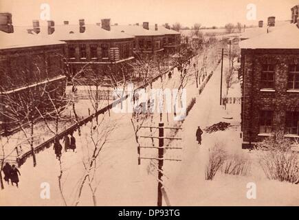 Residential area of the different delegations of the peace negotiations in Brest-Litovsk in winter 1918. During the peace negotiations, an exclusive protectorate treaty of the Central Powers with the Ukranian People's Republic was signed on 9 February 1918. The negotiations ended with the signing of the peace treaty of Brest-Litovsk from 3 March 1918 between the Central Powers and the Soviet Russia. Fotoarchiv für Zeitgeschichte Stock Photo