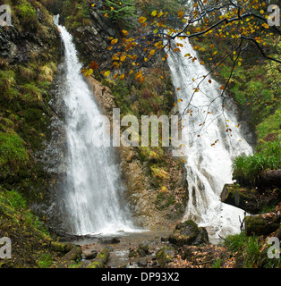 Photograph of The Grey Mares Tail waterfall near Llanrwst Snowdonia National Park Gwynedd North Wales United Kingdom Europe Stock Photo