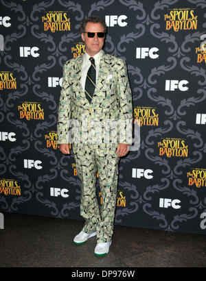 Hollywood, California, USA. 7th Jan, 2014. WILL FERRELL arrives wearing a 'money' suit to the Los Angeles Premiere of ''The Spoils Of Babylon'' held at the Directors Guild Of America. © D. Long/Globe Photos/ZUMAPRESS.com/Alamy Live News Stock Photo