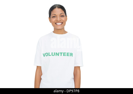 Smiling model wearing volunteer tshirt posing Stock Photo