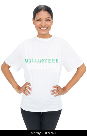 Happy model wearing volunteer tshirt posing Stock Photo