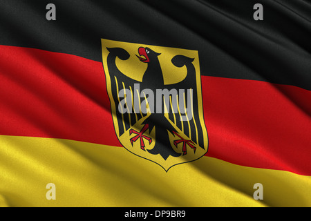 Flag of Germany with coat of arms Stock Photo