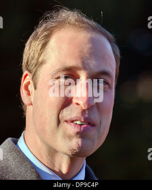 Duke of Cambridge attends the Christmas Day service at Sandringham Stock Photo