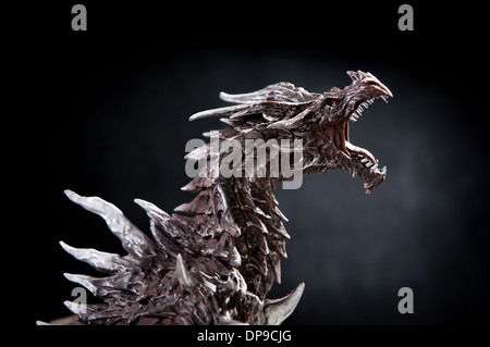 Alduin dragon portrait from Skyrim game Stock Photo