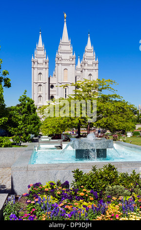 Salt Lake Temple, Temple Square, Salt Lake City, Utah, USA Stock Photo