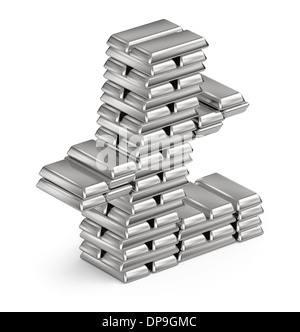 Litecoin symbol from gold bars Stock Photo