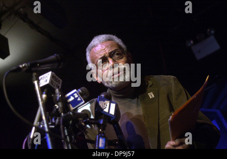 The Poet Laureate of New Jersey, Amiri Baraka defends and reads his poem 'Somebody Blew Up America' in New York Stock Photo