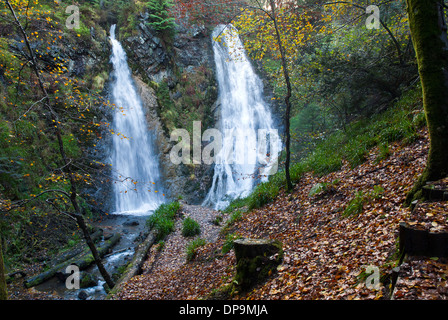 Photograph of The Grey Mares Tail waterfall near Llanrwst Snowdonia National Park Gwynedd North Wales United Kingdom Europe Stock Photo