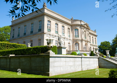 The steps at the rear of The Elms an ostentatious Newport mansion or Cottage built during the gilded age of Newport RI Stock Photo