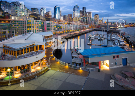 Seattle skyline from Pier 66 Stock Photo