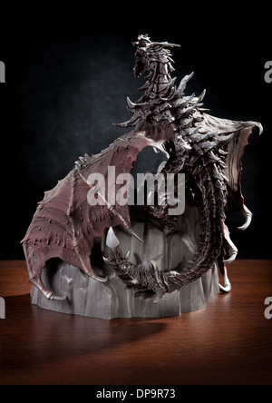 Back of dragon Alduin from Skyrim game Stock Photo