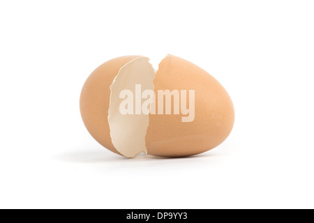 Egg shell crack isolated on white background Stock Photo