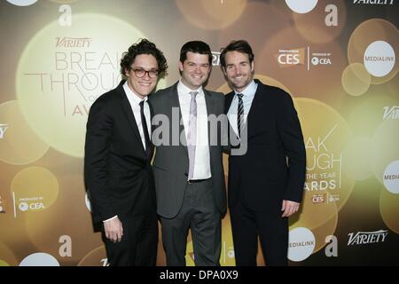 Las Vegas, NV, USA. 9th Jan, 2014. Phil Lord, Chris Miller, Will Forte at arrivals for Variety’s 2014 Breakthrough of the Year Awards, LVH Theater, Las Vegas, NV January 9, 2014. Credit:  James Atoa/Everett Collection/Alamy Live News Stock Photo