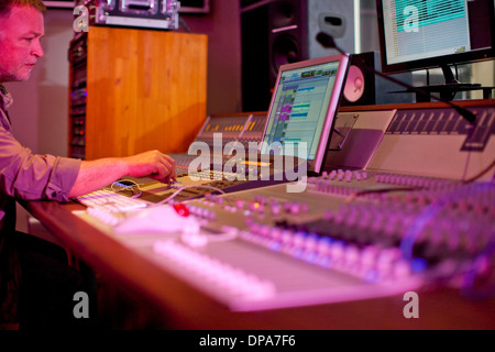 Music producer recording in studio Stock Photo