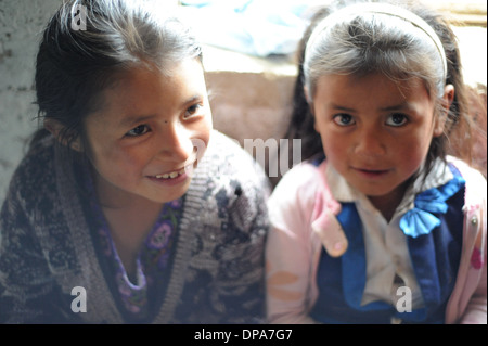 Guatemala Indigenous children in Caserio Panuca, Solola, Guatemala. Stock Photo