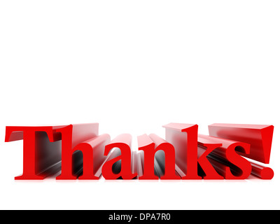 Thank You- 3D text in red and 3D people - isolated on white background ...