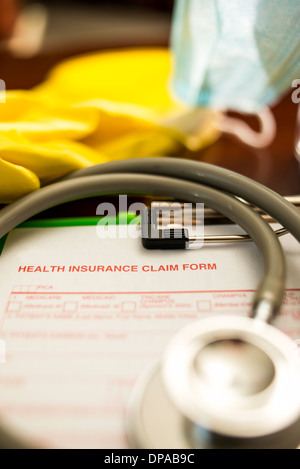 Health Insurance Claim Form -- Shallow Depth of Field Stock Photo