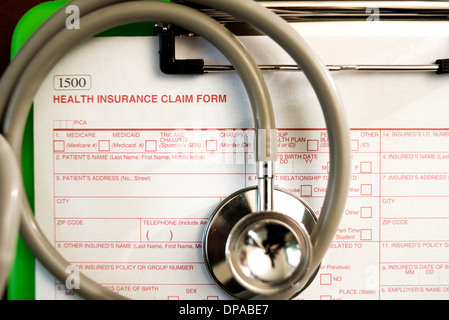 Health Insurance Claim Form -- Shallow Depth of Field Stock Photo