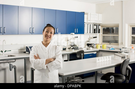 Portrait of female scientist in laboratory Stock Photo