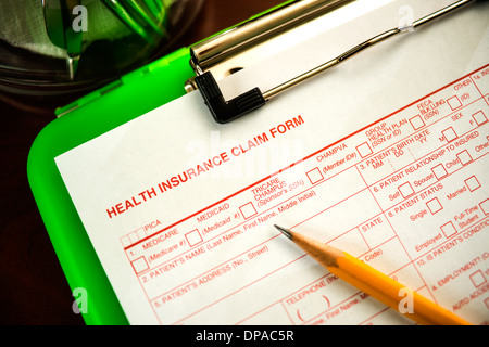 Health Insurance Claim Form - Shallow DOF Stock Photo
