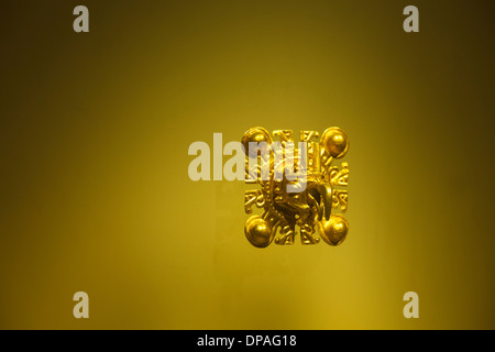 Pieces of goldsmith work, Gold museum, Bogota, Colombia, America Stock Photo