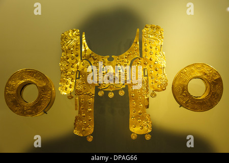 Pieces of goldsmith work, Gold museum, Bogota, Colombia, America Stock Photo